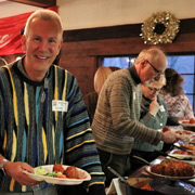 Some shots of the gang attacking the buffet with gusto
