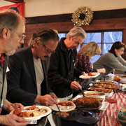 Some shots of the gang attacking the buffet with gusto