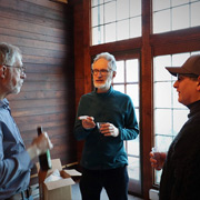 A few photos of the party-goers chatting over appetizers and beverages before the main courses came out