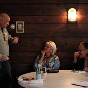 A few photos of the party-goers chatting over appetizers and beverages before the main courses came out