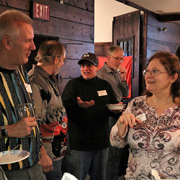 A few photos of the party-goers chatting over appetizers and beverages before the main courses came out
