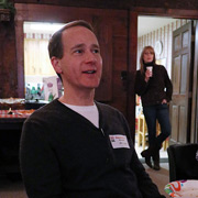 New member Ira Hart was among us, with his wife Melissa keeping an eye on him from the doorway