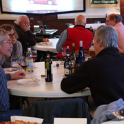 Chatting at a couple of the tables