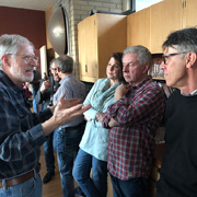 Doug making a point to Mike; the DeWaeles couldn't care less