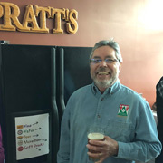 Greg Stidsen with a pint of something (not Pratt's)