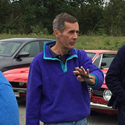 Peter telling us what to expect along the route ... except that he left out the rain!