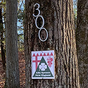 The AONE logo on a tree by the road told moviegoers that this was the spot