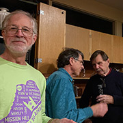 Doug and John appear happy to be here, while Tom and Bruce talk turkey about something