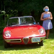 Joanna Korte and her '67 Duetto with 1750 engine