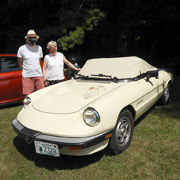 Masked John & Roberta Rowntree beside their masked '87 Spider