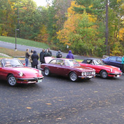 Some photos of our Alfas and us before driving up to the castle