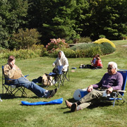 Some photos of the gang enjoying our al fresco BYO luncheon