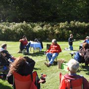 Some photos of the gang enjoying our al fresco BYO luncheon