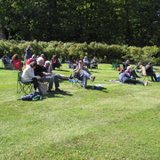 Some photos of the gang enjoying our al fresco BYO luncheon