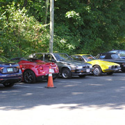 Some of our cars at the assembly point