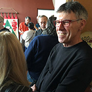 Mike McGeough (R) with some of the others in the crowd behind