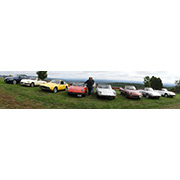 Our Alfas lined up at the scenic Apex Orchard