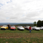 Our Alfas lined up at the scenic Apex Orchard