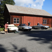 Pulling in by the barn at our destination - the Walker family home in Ashfield