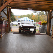 Our Alfas idling through the innards of the Winery