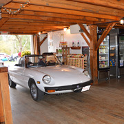 Our Alfas idling through the innards of the Winery