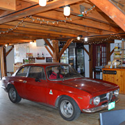 Our Alfas idling through the innards of the Winery