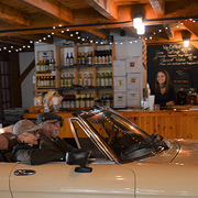 Our Alfas idling through the innards of the Winery
