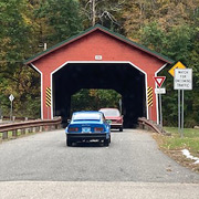 Our route takes us through the one covered bridge in central Mass