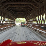 Our route takes us through the one covered bridge in central Mass